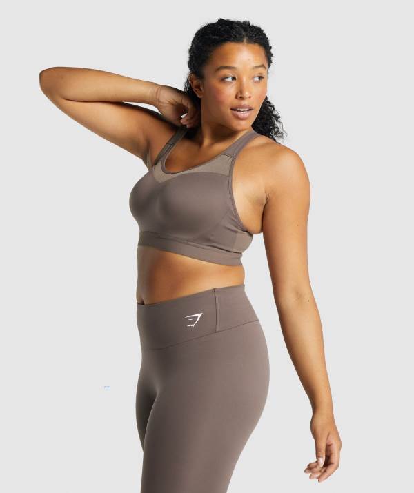Damske Športové Podprsenky Gymshark Open Back Hnede | XW4501692